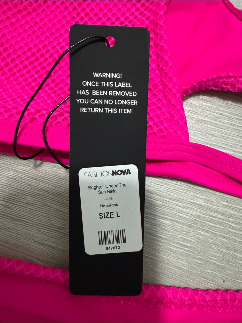 Fashion Nova Hot Pink Strappy Cutout Bikini - Picture 4 of 5